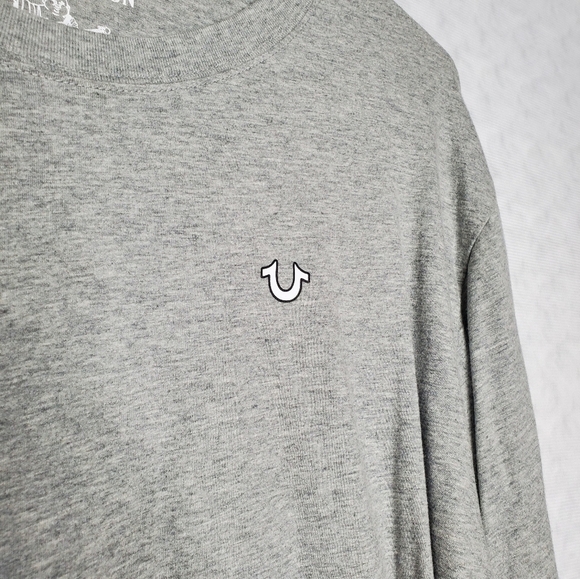 True Religion Gray Logo Long Sleeve Tee XL - Picture 2 of 4